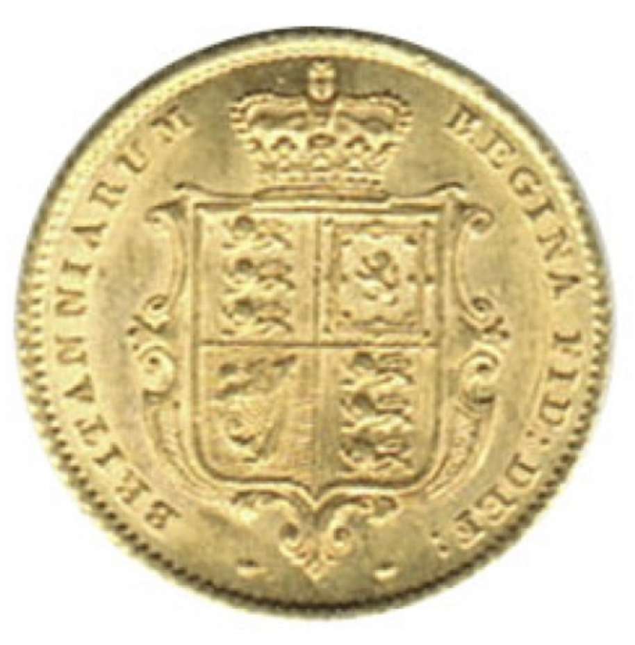 UK  1/2 Libra (Sovereign) Vitoria Brasão Ouro