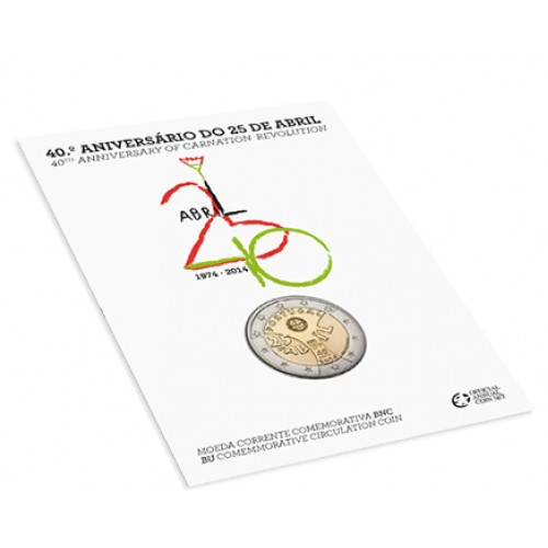 Portugal 2€ 40 anos do 25 de Abril 2014 BNC
