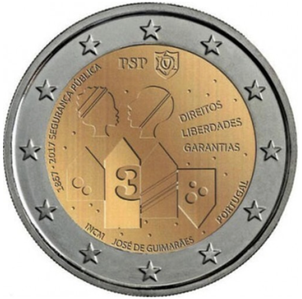 Portugal 2€ 150 anos PSP 2017 BNC