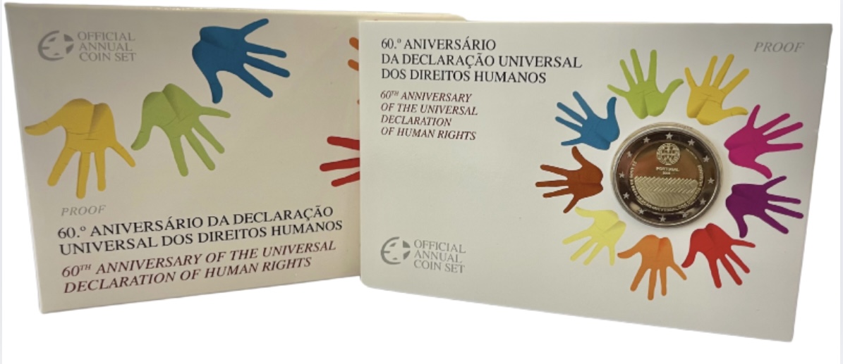 Portugal 2€ Declaração Direitos Humanos 2008 Proof