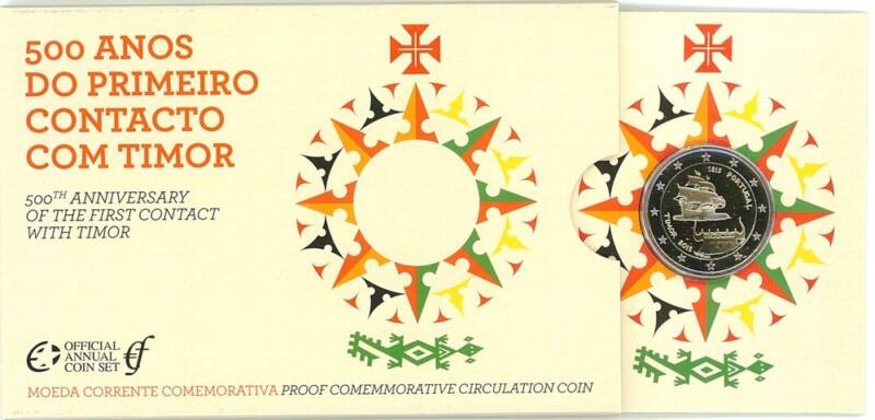 Portugal 2€ 1º Contacto com Timor 2015 Proof
