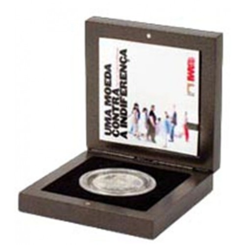 Portugal 1,50€ AMI moeda contra a indiferença 2008 Prata Proof