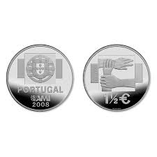 Portugal 1,50€ AMI moeda contra a indiferença 2008 Prata Proof