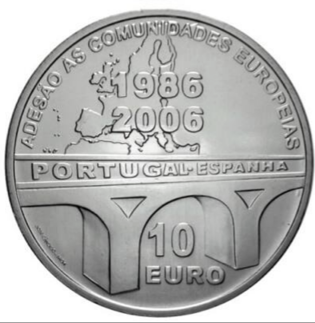 Portugal 10€ Adesão de Portugal e Espanha à União Europeia 2006