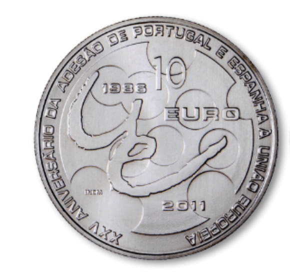 Portugal 10€ XXV Aniversário de Adesão de Portugal e Espanha à União Europeia 2011