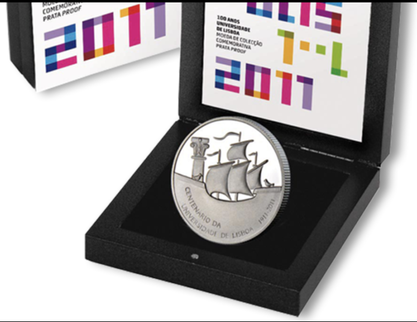 Portugal 2,50€ 100º Aniv Universidade Lisboa 2011 Prata Proof