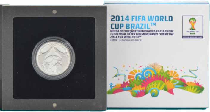 Portugal 2,50€ Mundial do Brasil FIFA 2014 Prata Proof