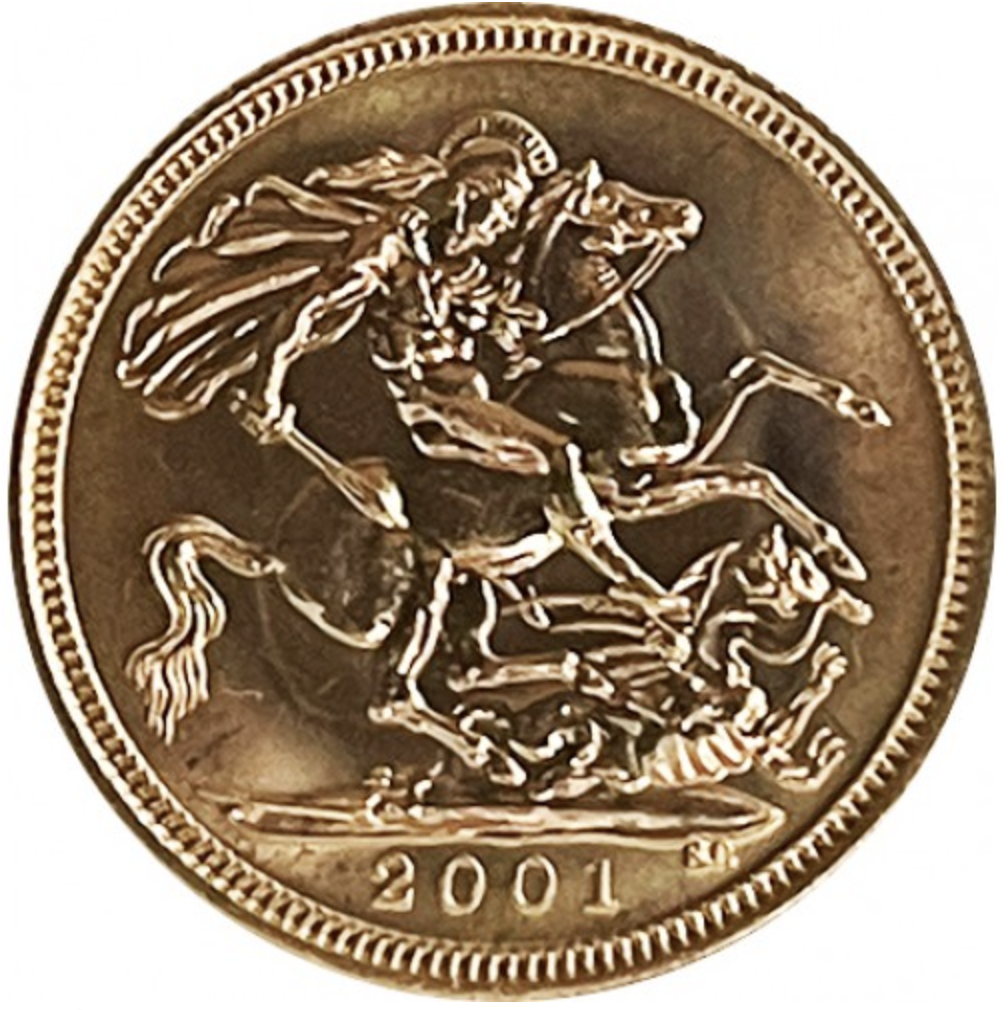 UK 1/2 Libra Elisabeth II 2001 Ouro