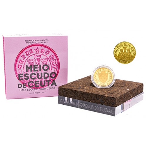 Portugal 1,50€ Meio Escudo de Ceuta 2020 Ouro Proof