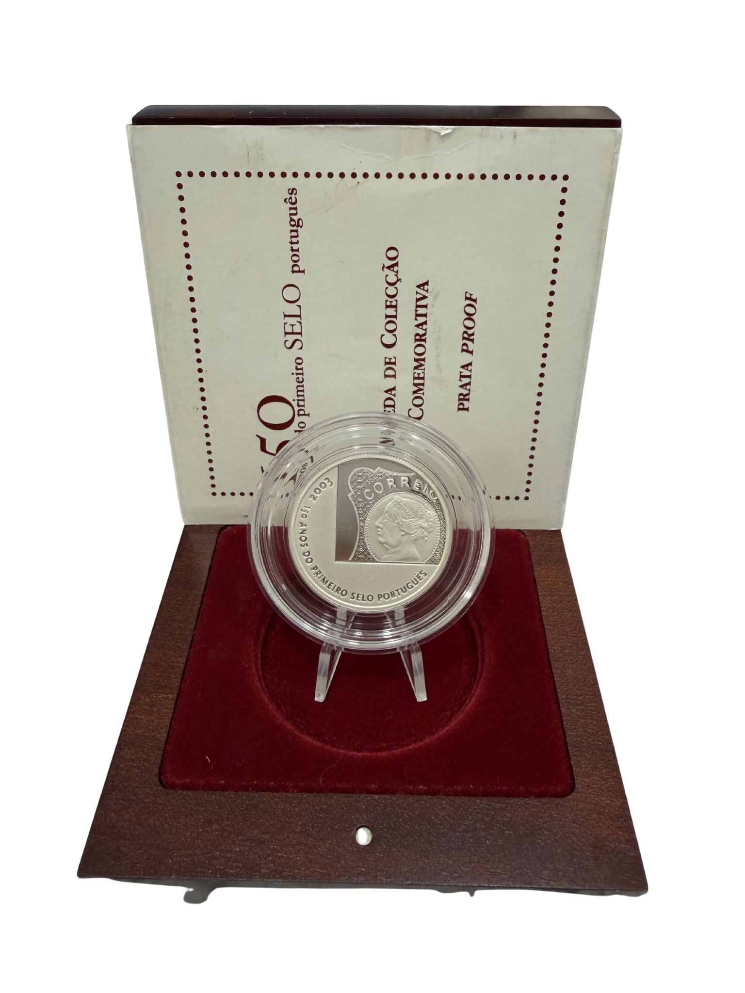 Portugal 5€ 150º Aniv do 1º Selo Postal 2003 Prata Proof