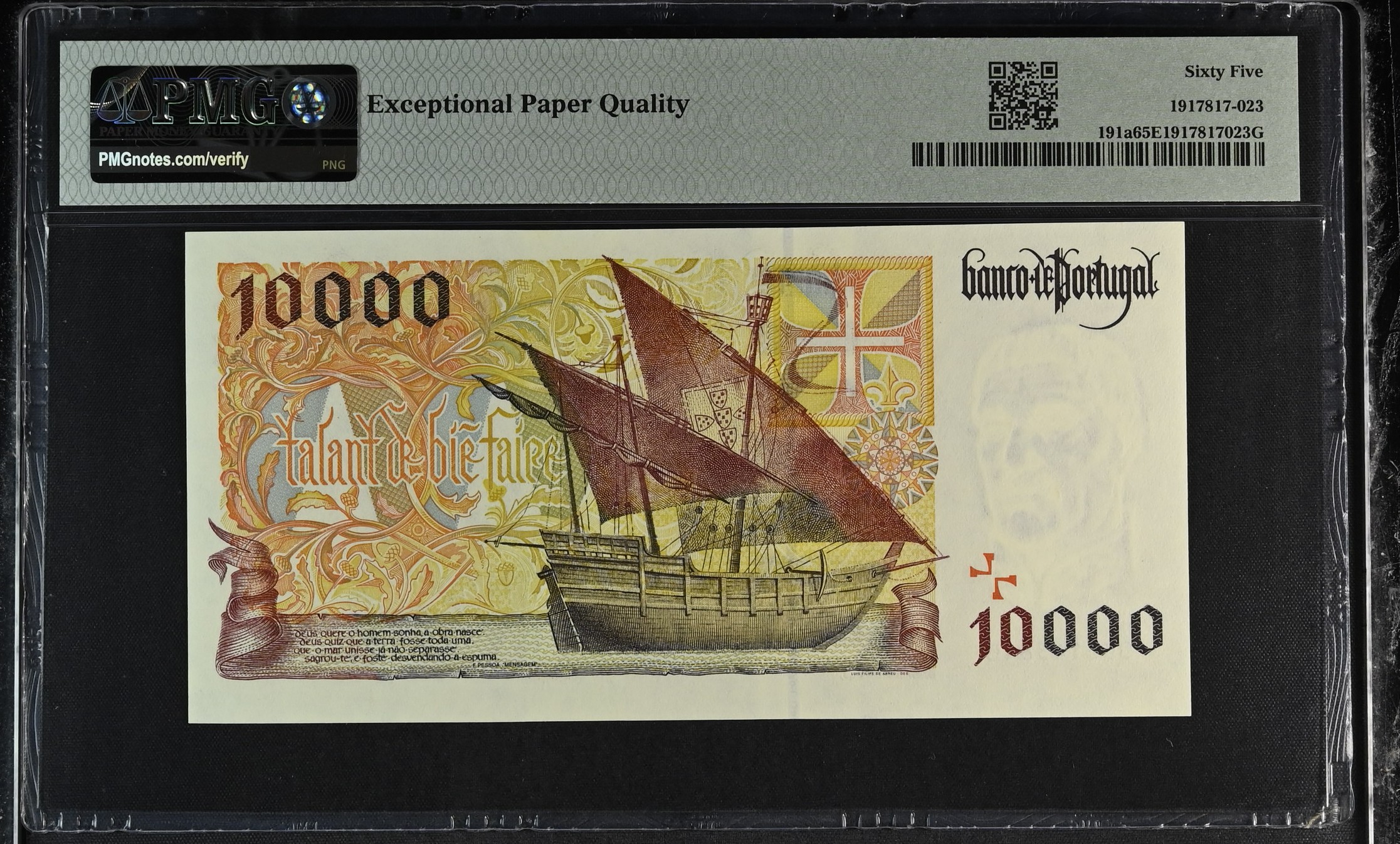 10.000 Escudos Infante D. Henrique 02.05.1996 PMG 65