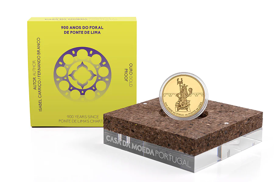 Portugal 7,50€ 900 Anos Foral Ponte de Lima Ouro Proof 2024