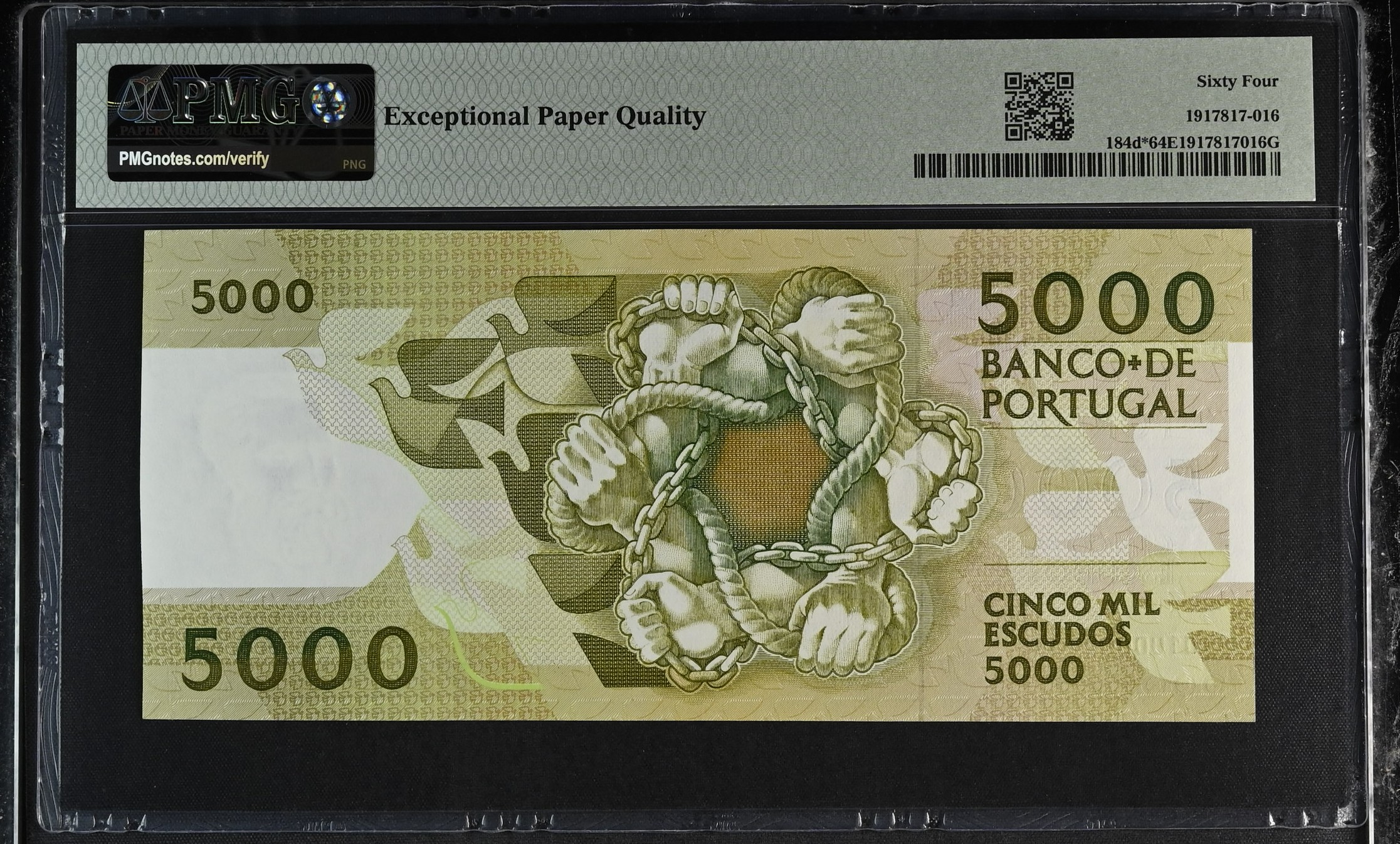 5.000 Escudos Antero Quental 31.10.1991 - PMG64 * Substituição