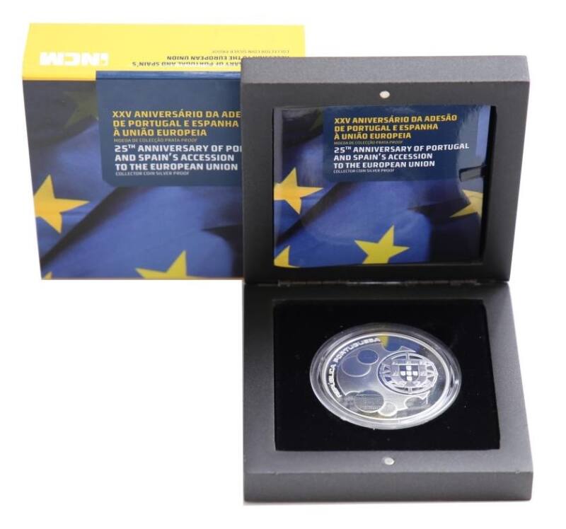 Portugal 10€ 25º Aniversário da Adesão de Portugal e Espanha à União Europeia Prata Proof 2011 