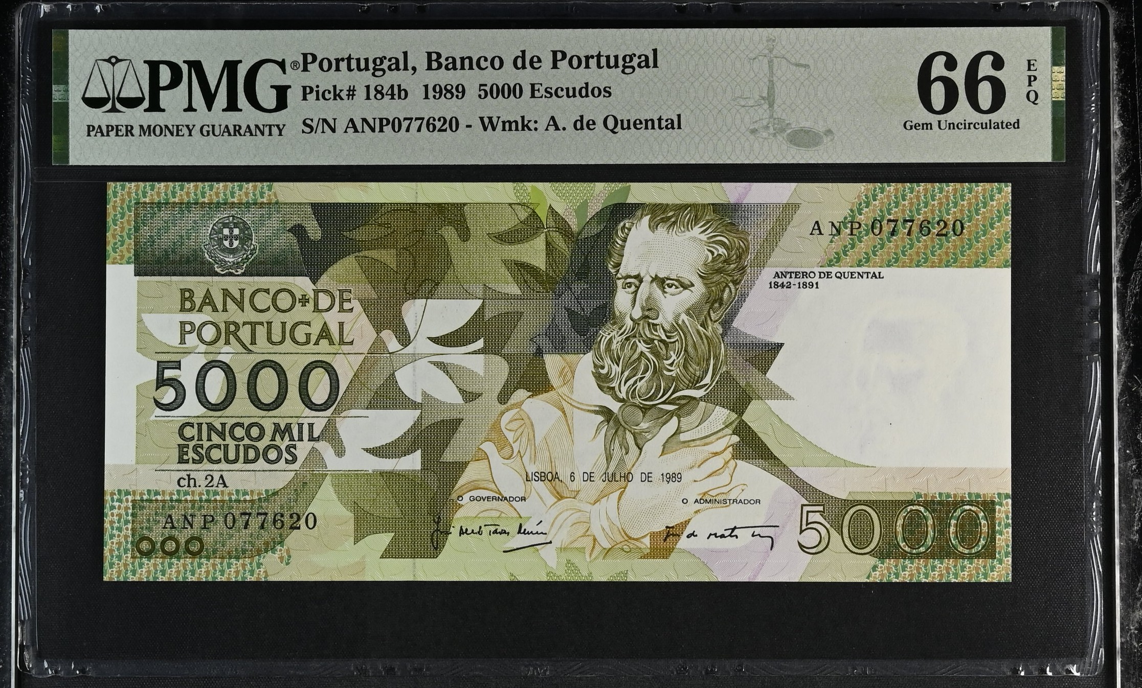 5.000 Escudos Antero Quental 06.07.1989 - PMG66