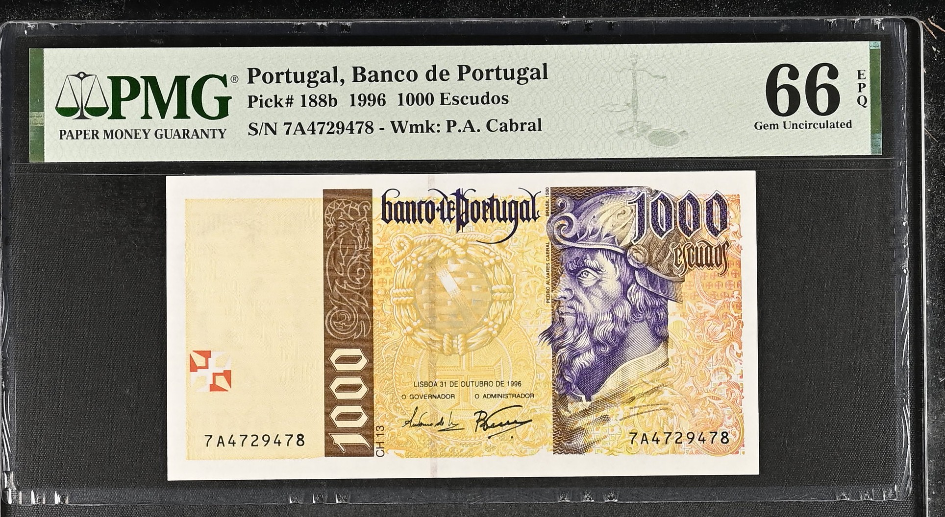 1.000 Escudos Pedro Álvares Cabral 31.10.1996 PMG66