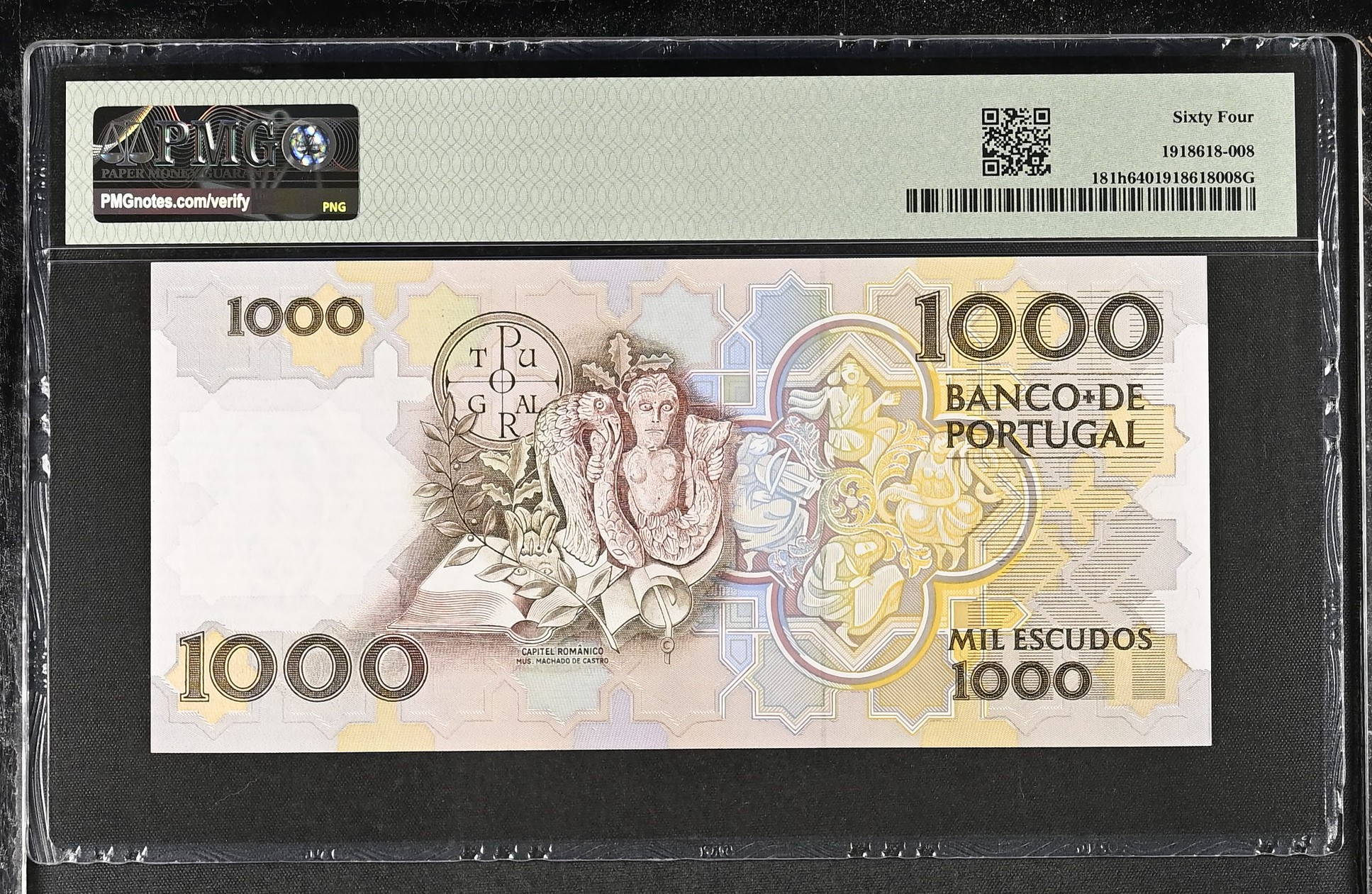 1.000 Escudos Teófilo Braga 20.12.1990 PMG64