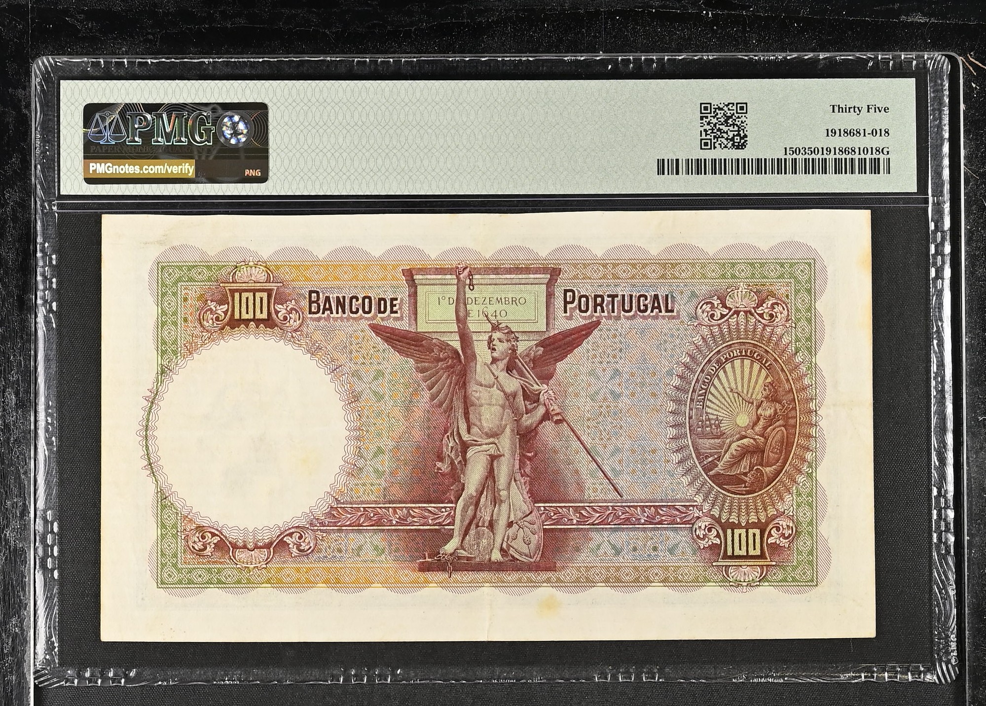 100 Escudos João Pinto Ribeiro 21.02.1935  PMG35