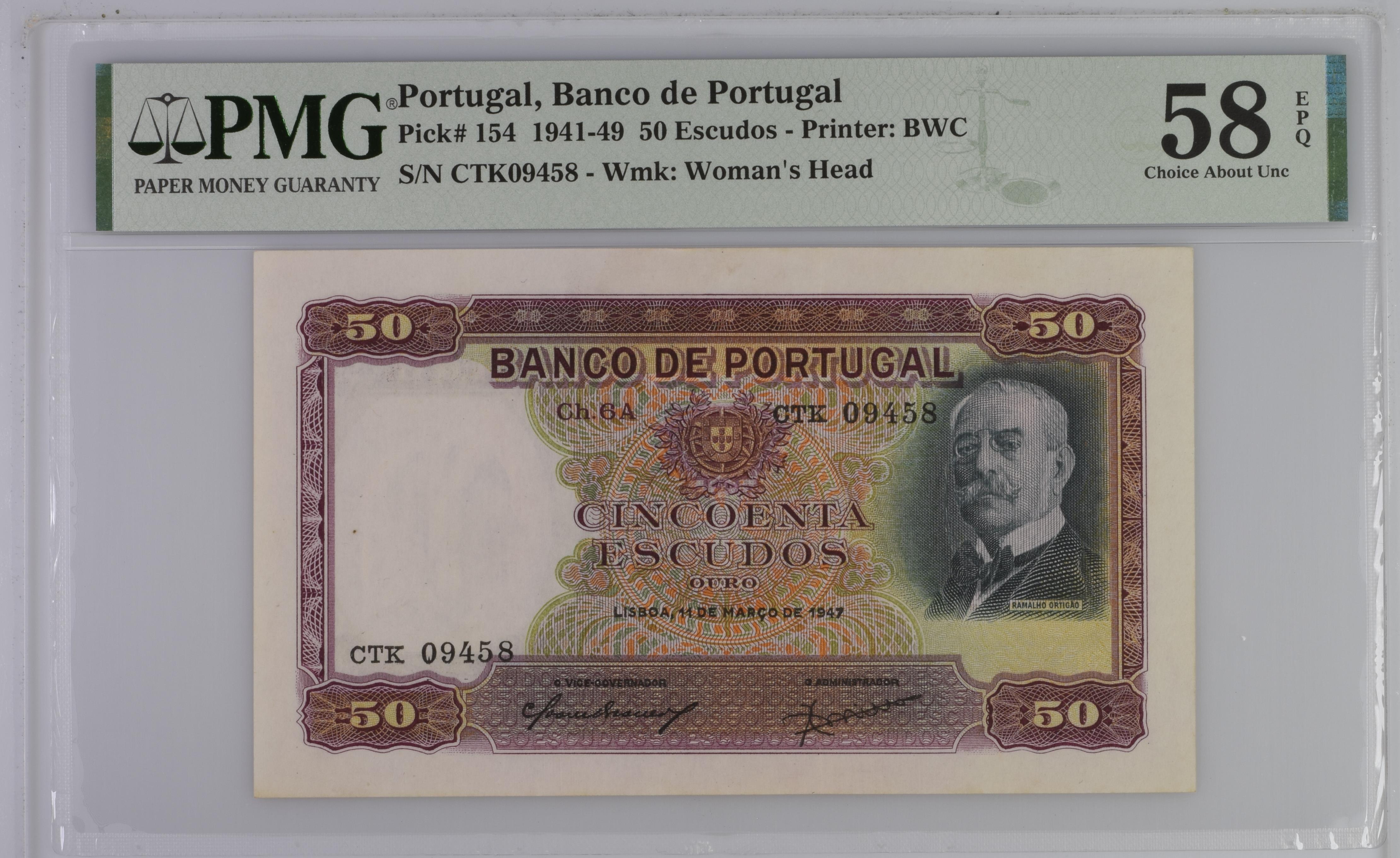50 Escudos Ramalho Ortigão 11.03.1947 PMG58