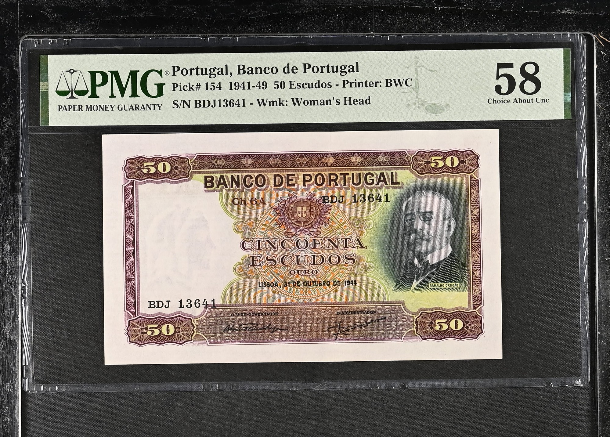 50 Escudos Ramalho Ortigão 31.10.1944 PMG58