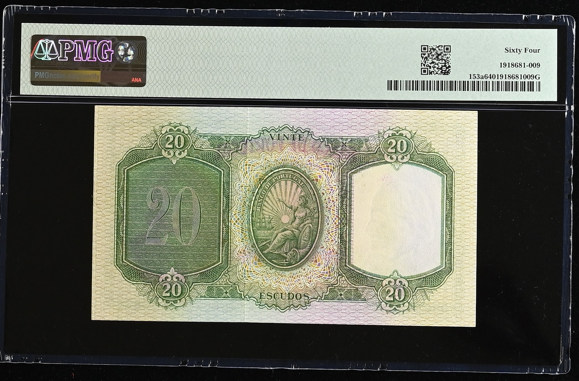 20 Escudos D. António Luiz de Menezes 13.08.1946 PMG64