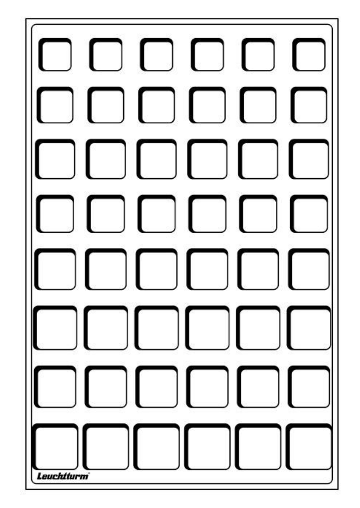 Tabuleiro de moedas em formato L  para Série do Euro