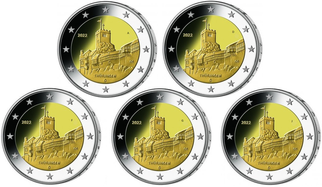Alemanha 2€ Thuringia 2022 (5 Letras)
