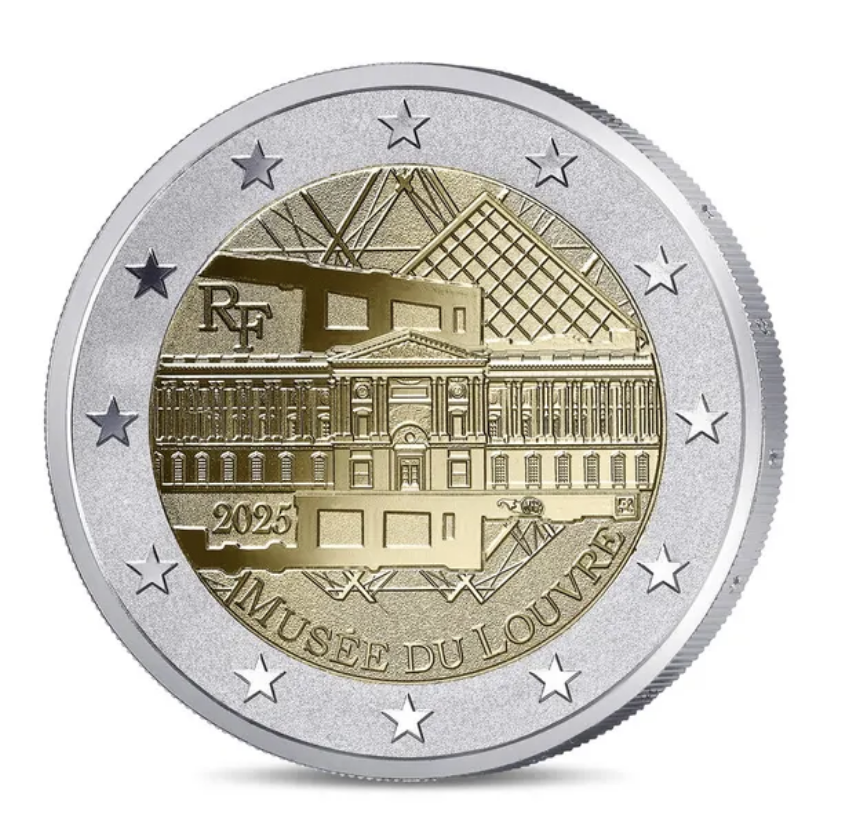 França 2€ Louvre 2025 - Coincard Aleatório 