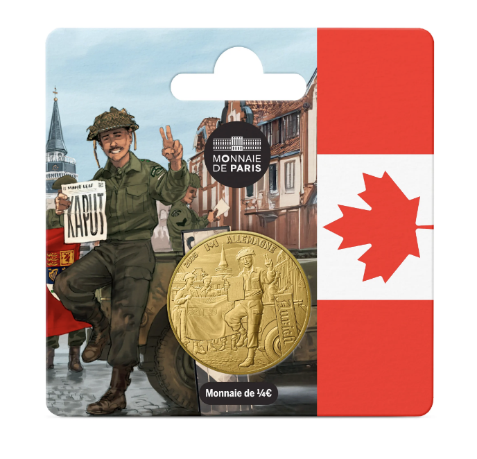 França 1/4€ 80 Anos VE-Day Soldado Canadiano 2025