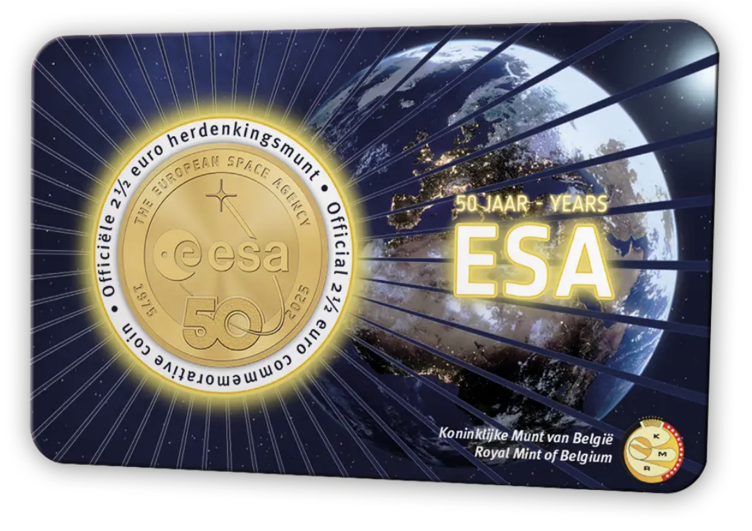 Bélgica 2,50€ 50 Anos da Agência Espacial Europeia 2025 - VERSÃO HOLANDESA