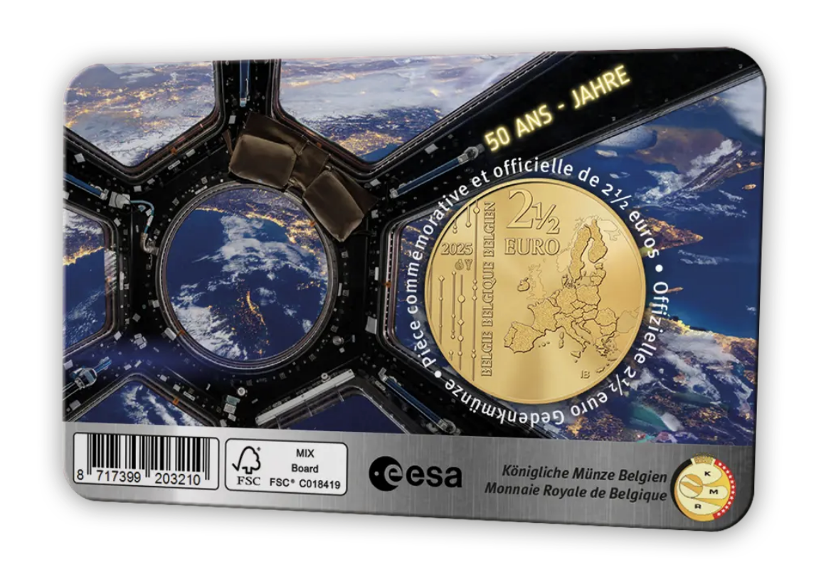 Bélgica 2,50€ 50 Anos da Agência Espacial Europeia 2025 - VERSÃO HOLANDESA