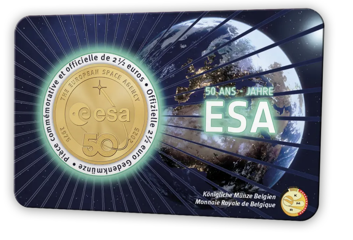 Bélgica 2,50€ 50 Anos da Agência Espacial Europeia 2025 - VERSÃO FRANCESA