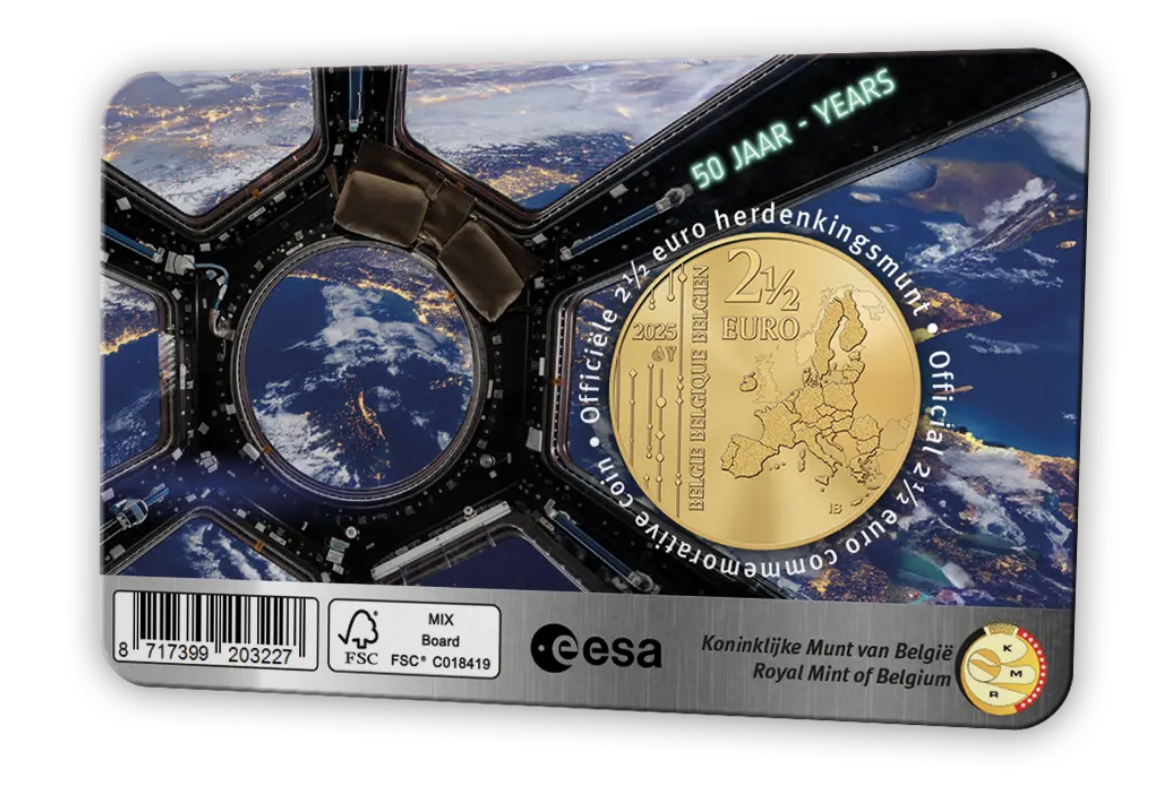 Bélgica 2,50€ 50 Anos da Agência Espacial Europeia 2025 - VERSÃO FRANCESA