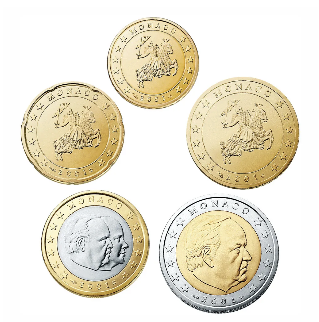 Monaco Série Corrente 2002 ( Desde 2€ até 0,10€)