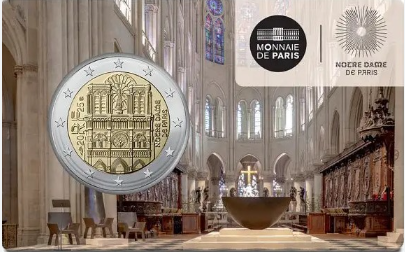 França 2€ Catedral de Notre Dame 2025 Coincard