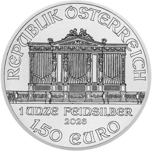 Áustria 1,5€ Philarmonica 2026 - 1oz Prata