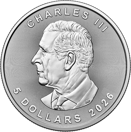Canada 5 Dolares (Carlos III) Maple Leaf 1oz. Prata Fina 2026