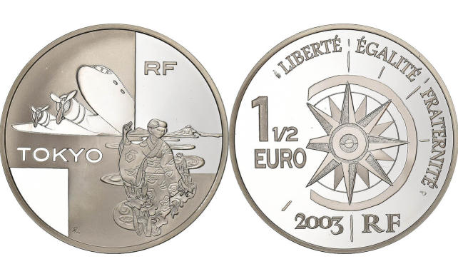 França 1,50€ Voo de Paris a Tokyo 2003