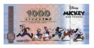 Nota 1000 Disney Dolar Scrooge McDuck 2025