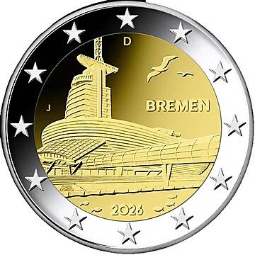 Alemanha 2€ Bremen (letra aleatória) 2026