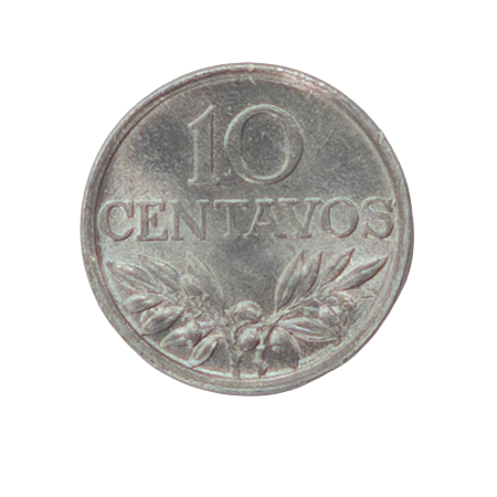 Portugal 10 Centavos 1974 Eixo vertical Alumínio