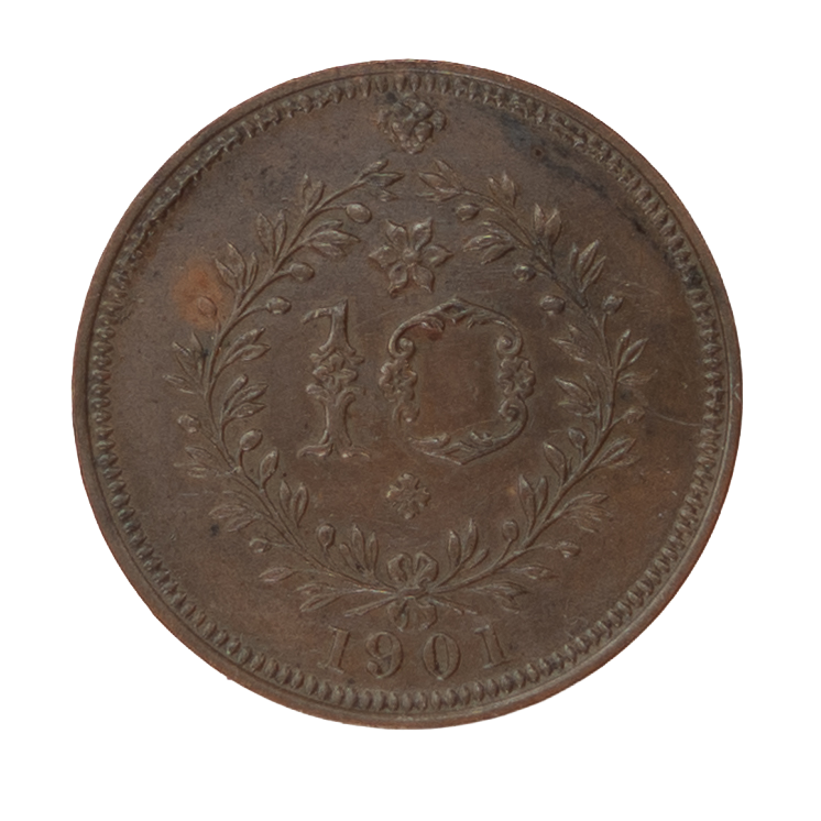 D. Carlos I 10 Réis 1901 Cobre