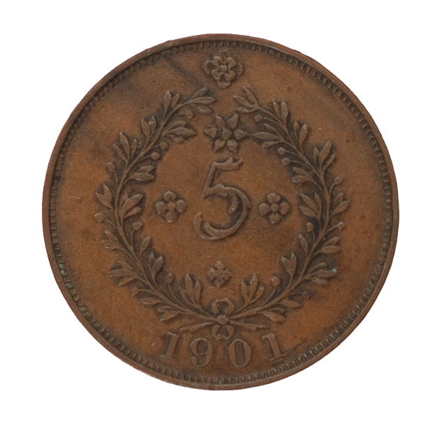 D. Carlos I 5 Réis 1901 Cobre