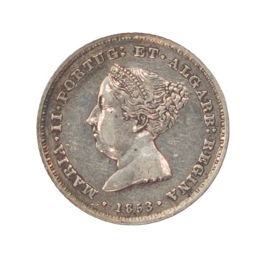 D. Maria II 100 Réis 1853 Prata