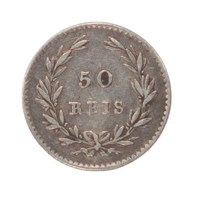 D. pedro V 50 Réis 1855 Prata