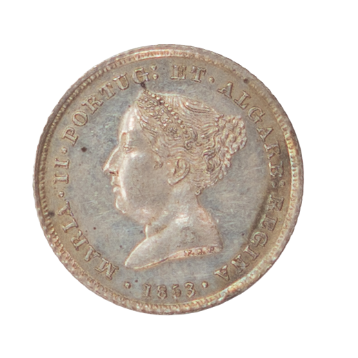 D. Maria II 100 Réis 1853 Prata Bela