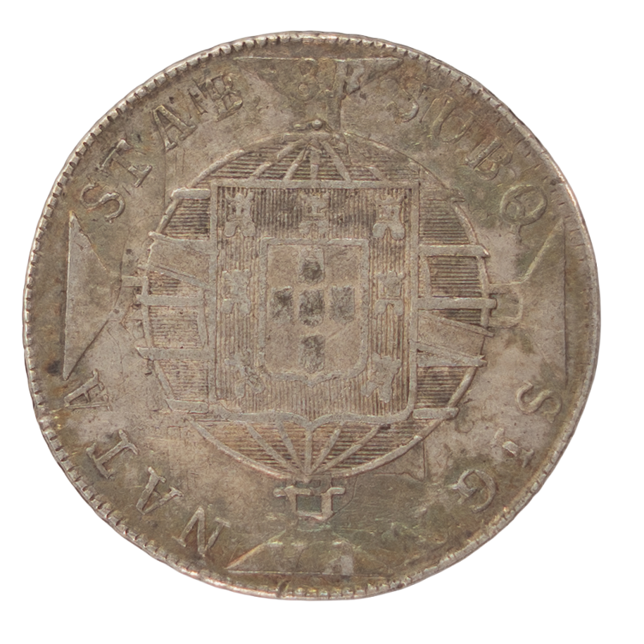 Brasil D. João VI 960 Réis 1818 Rio de Janeiro (Recunho S/8 Reales) Prata