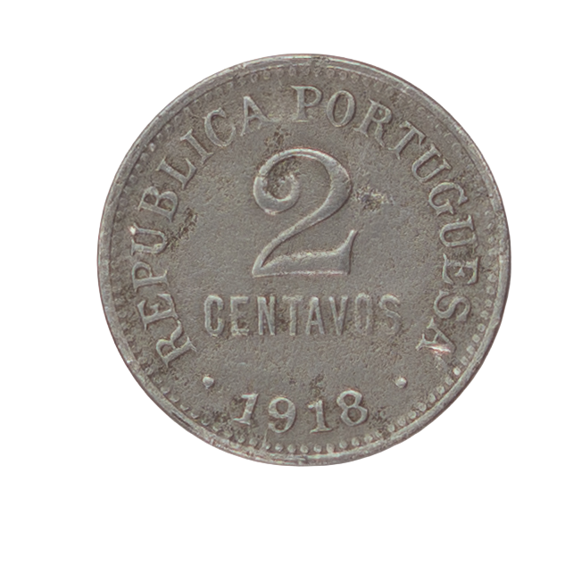 Portugal 2 Centavos 1918 Ferro