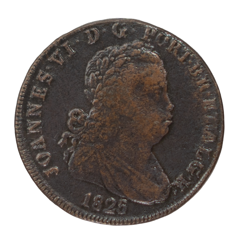 D. João VI Pataco (40 Réis) 1825 Bronze