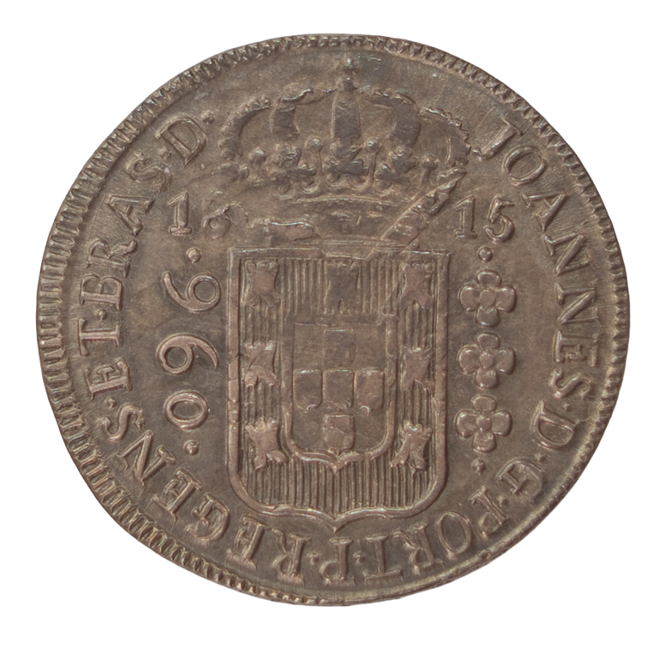 Brasil D. João P. Regente 960 Réis 1815 Bahía (Recunho S/8 Reales) Prata